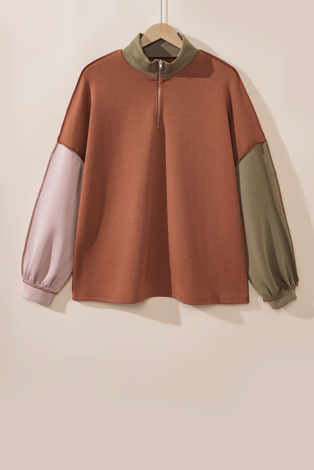 Gold Flame plus size colorblock sweatshirt - Love Salve